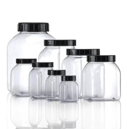 Prøvebeholder firkantet, klar, PVC, uden låg,100ml