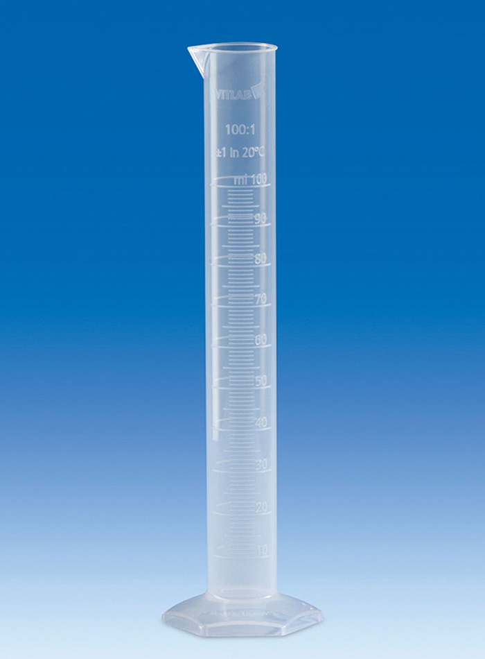 Målecylinder i PP, høj form, 50 ml