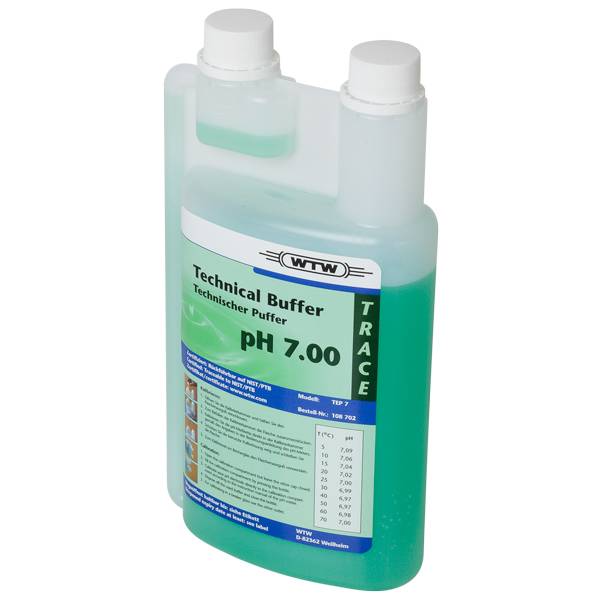 [51108702] Buffer, teknisk, WTW, grøn, pH 7,00 ±0,03, 1000 mL