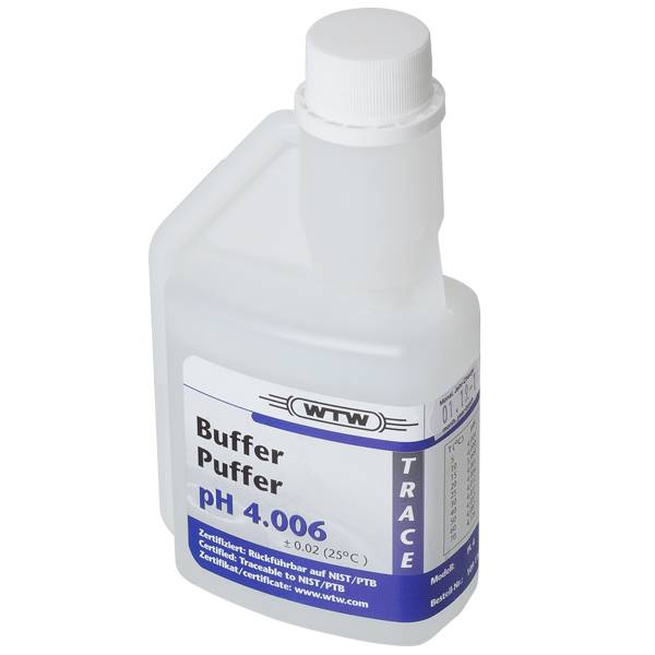 [51109110] Buffer, certificeret, WTW, pH 4,01 ±0,02, NIST/DIN, 250 mL