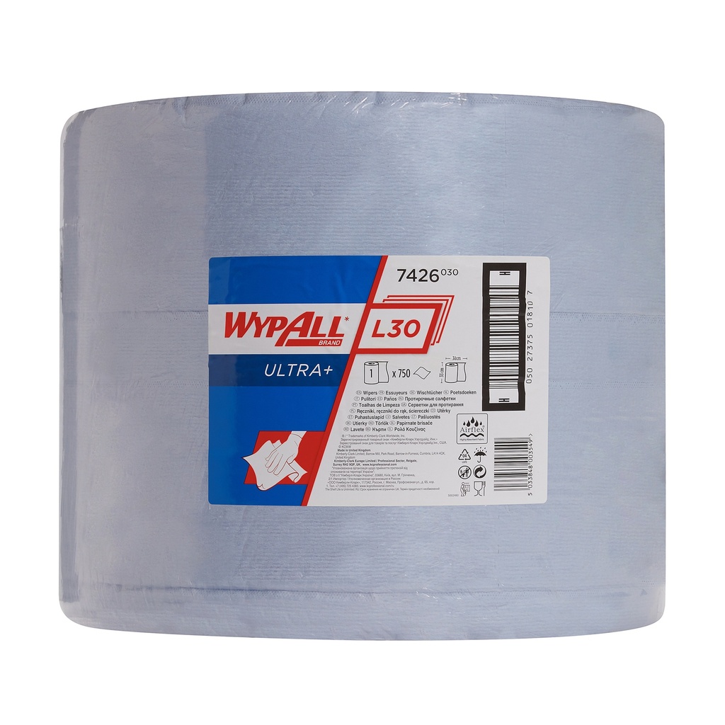 [0870818] Wypall L30 Ultra, blå, rulle, 33 x 38 cm