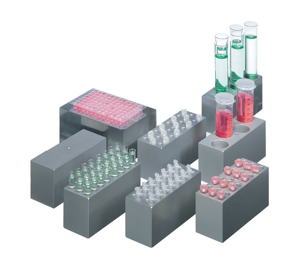 Aluminiumblok QB50, til 4 x 50 ml, Ø29 x 50 mm dyb