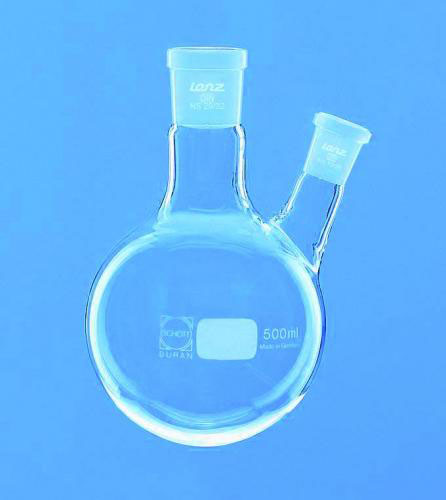 Rundkolbe, 2 halse, cent:NS29, side: NS29, 4000 ml