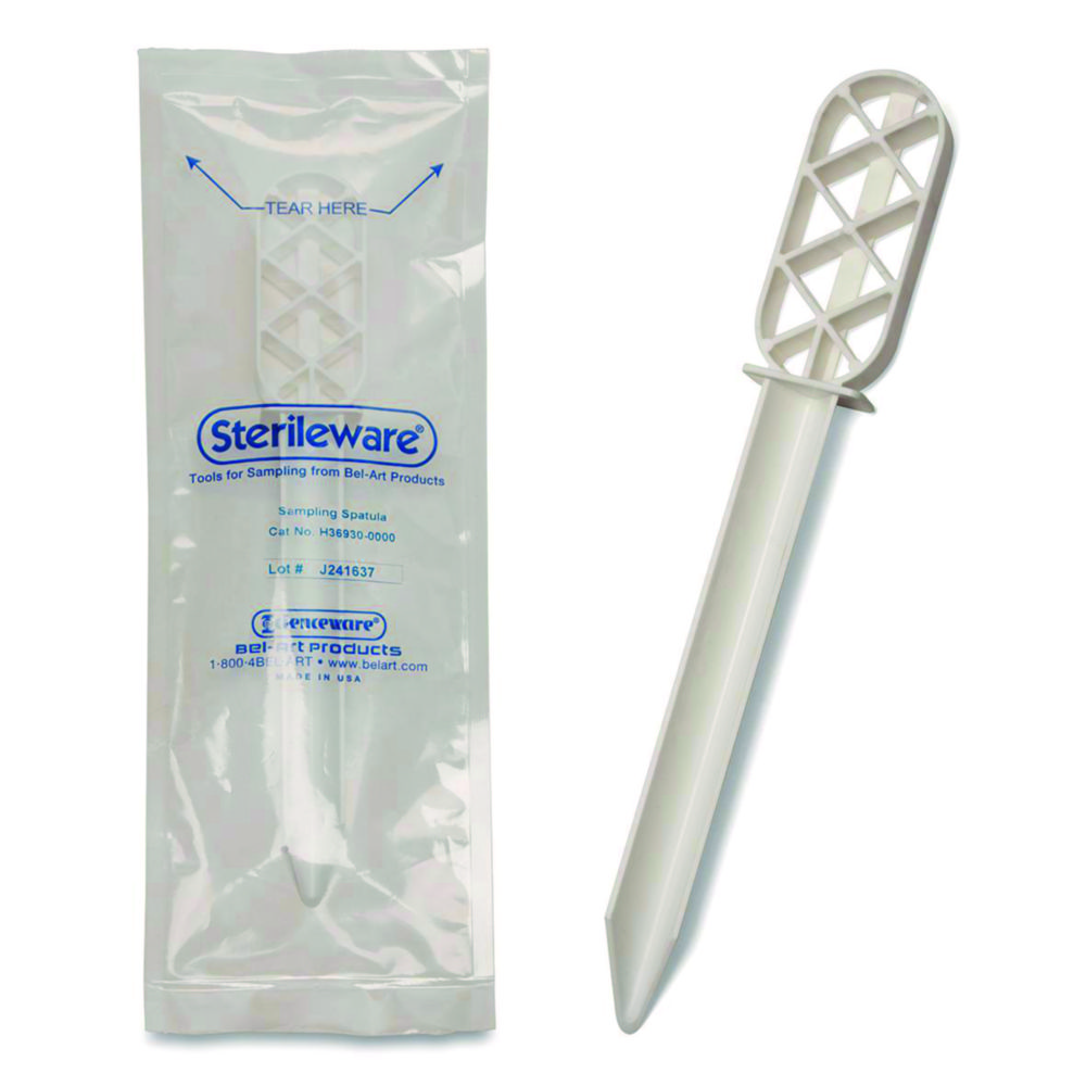 Prøvespatel, PS, langt håndtag, steril, 15 ml