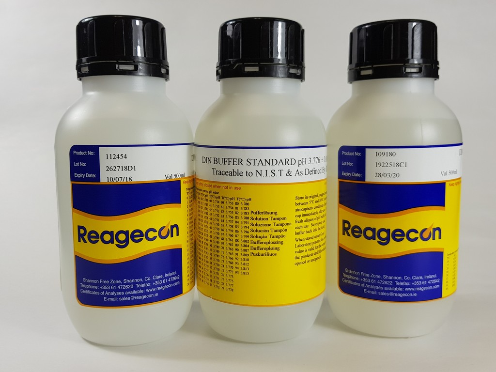 Buffer, Reagecon, pH 1,679 ± 0,01, 25 °C, DIN 19266, 500 mL