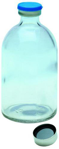 Vials m. krave, LLG, N 20 crimp, 100 mL, klar