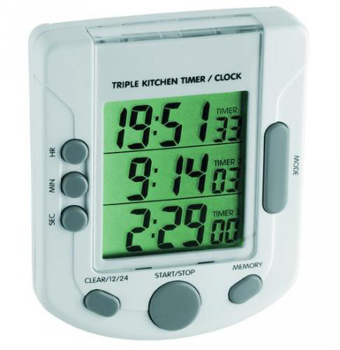 Timer III med stopur, hvidt