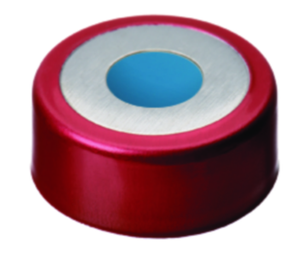 Crimp-låg, LLG, N 20, magnetisk bi-metal m. hul, rød/sølv, silikone/PTFE 45 A