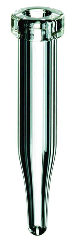 Mikrovials m. krave, LLG, N 8 crimp, 0,2 mL, konisk bund, klar