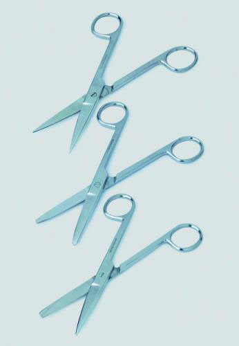 Saks, rustfri stål, lige, spids/spids, 130 mm