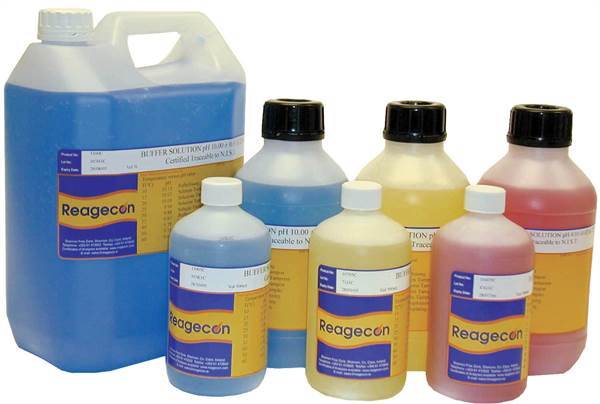 Teknisk buffer, Reagecon, pH 10,00 ± 0,02, 25 °C, blå, 1 L