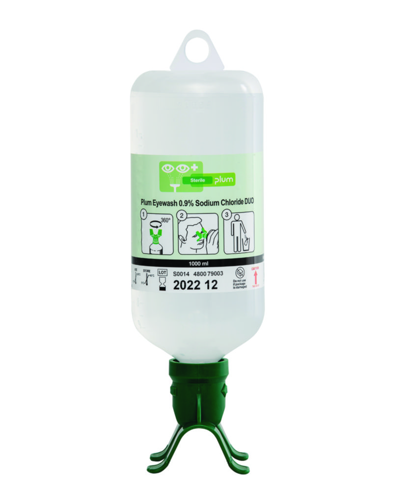 [6240397] Øjenskylleflaske DUO, B-Safety, 0,9 % NaCl, 2 x 1000 ml