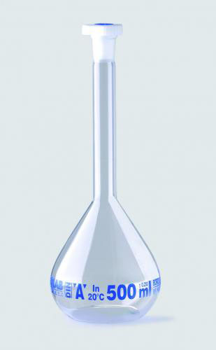 Målekolbe, klasse A, med NS14 PE prop, 150 ml