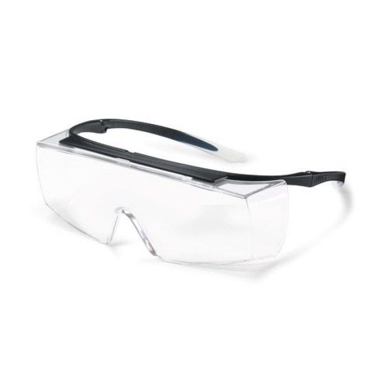 Sikkerhedsbrille, uvex super f OTG 9169, klare glas, sort stel