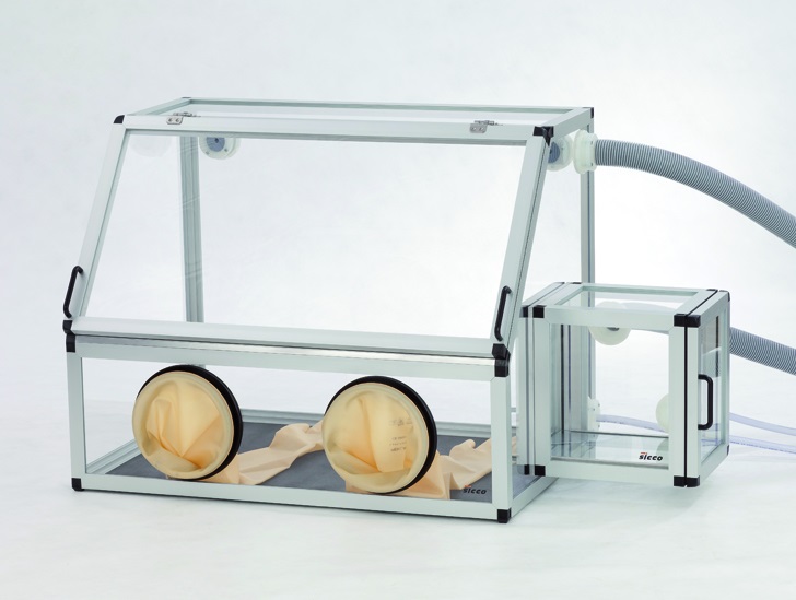 [6258807] Handskeboks med sluse, Sicco, 290 liter, 121 x 60 x 70 cm