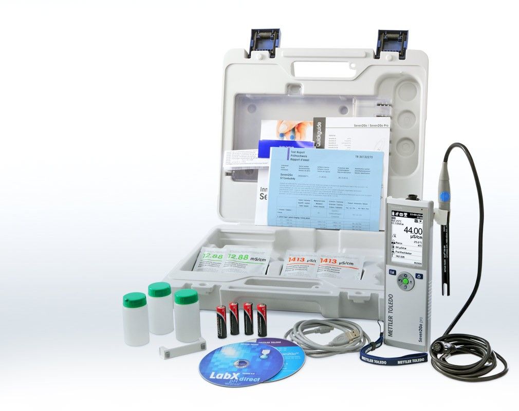 Ledningsevnemåler, Mettler-Toledo Seven2Go S3-Field-Kit, med kuffert og elektrode