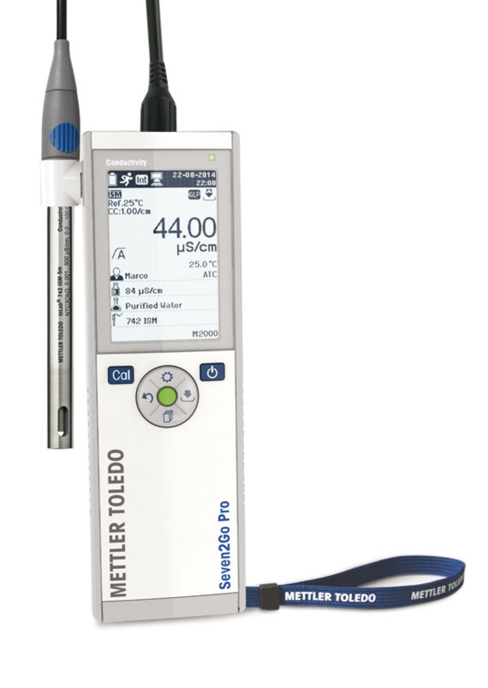 Ledningsevnemåler, Mettler-Toledo Seven2Go Pro S7-Std-Kit, med elektrode