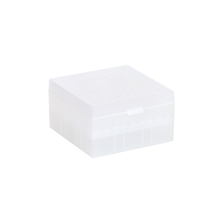 Kryoboks, Ratiolab, 133 x 133 x 52 mm, PP, 9 x 9 rum, 1,2/2,0 ml kryorør, klar