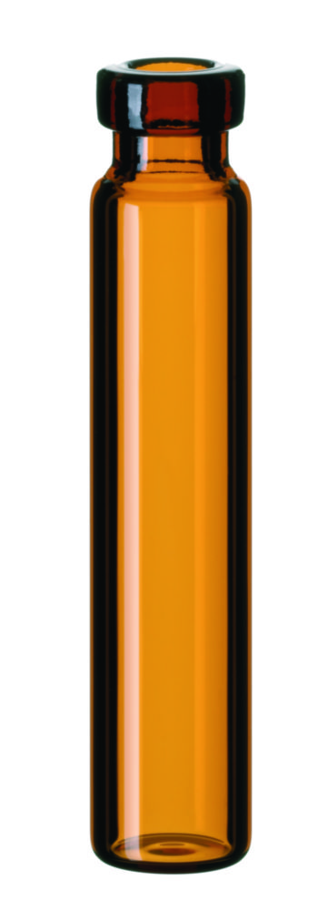 Mikrovials m. krave, LLG, N 8 crimp, 1,2 mL, flad bund, brun