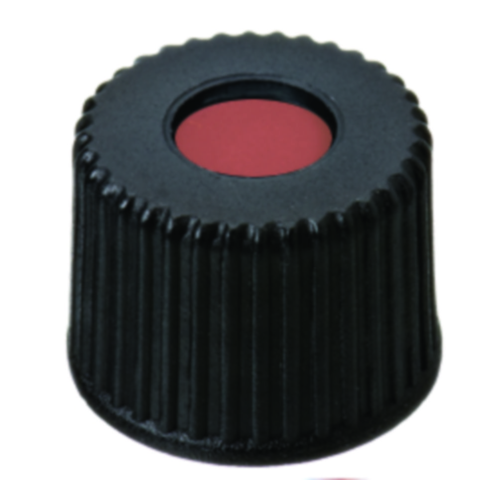 Skruelåg, LLG, N 8, sort PP m. hul, gummi/PTFE 60 A