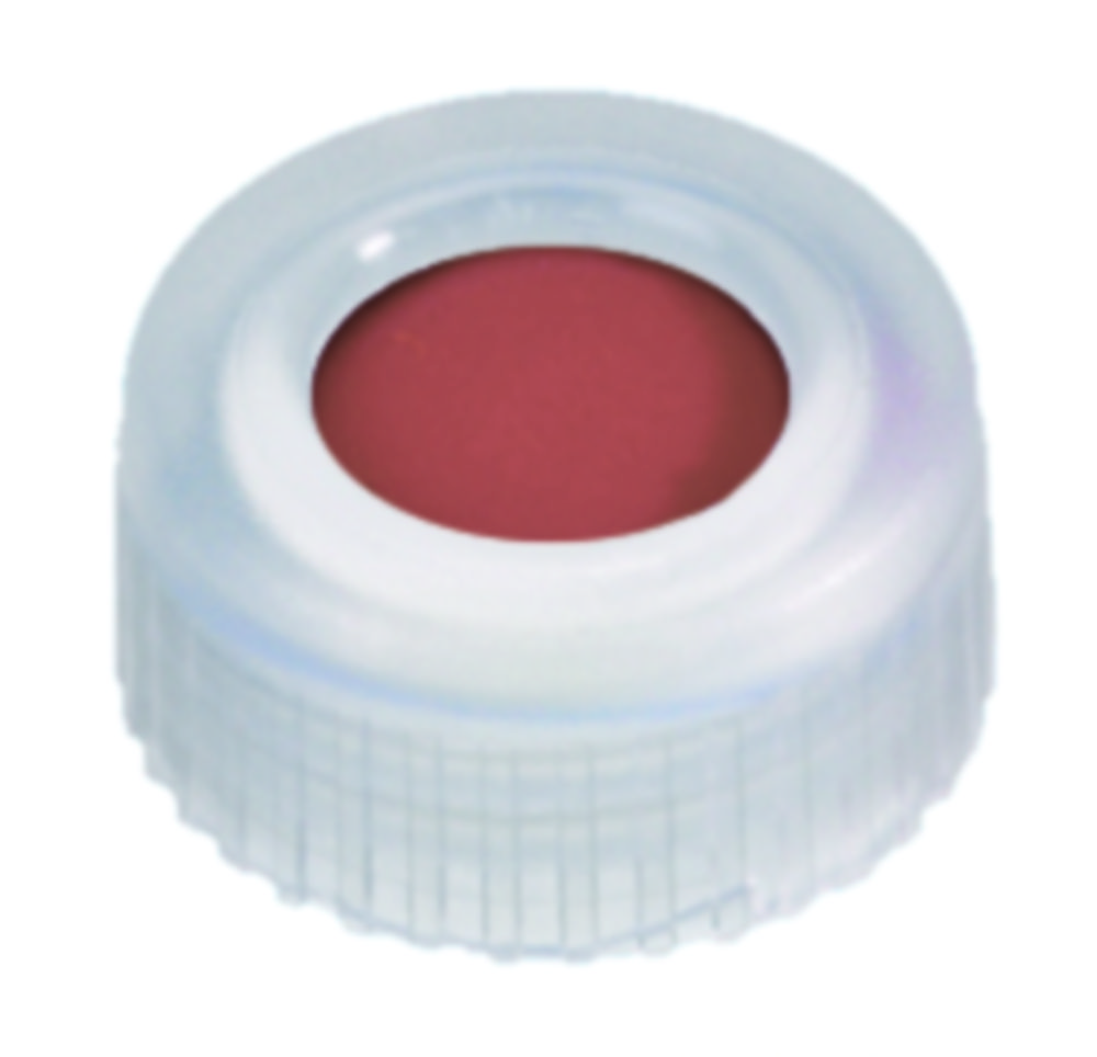 Skruelåg, LLG, N 9 short thread, klar PP m. hul, gummi/PTFE 60 A