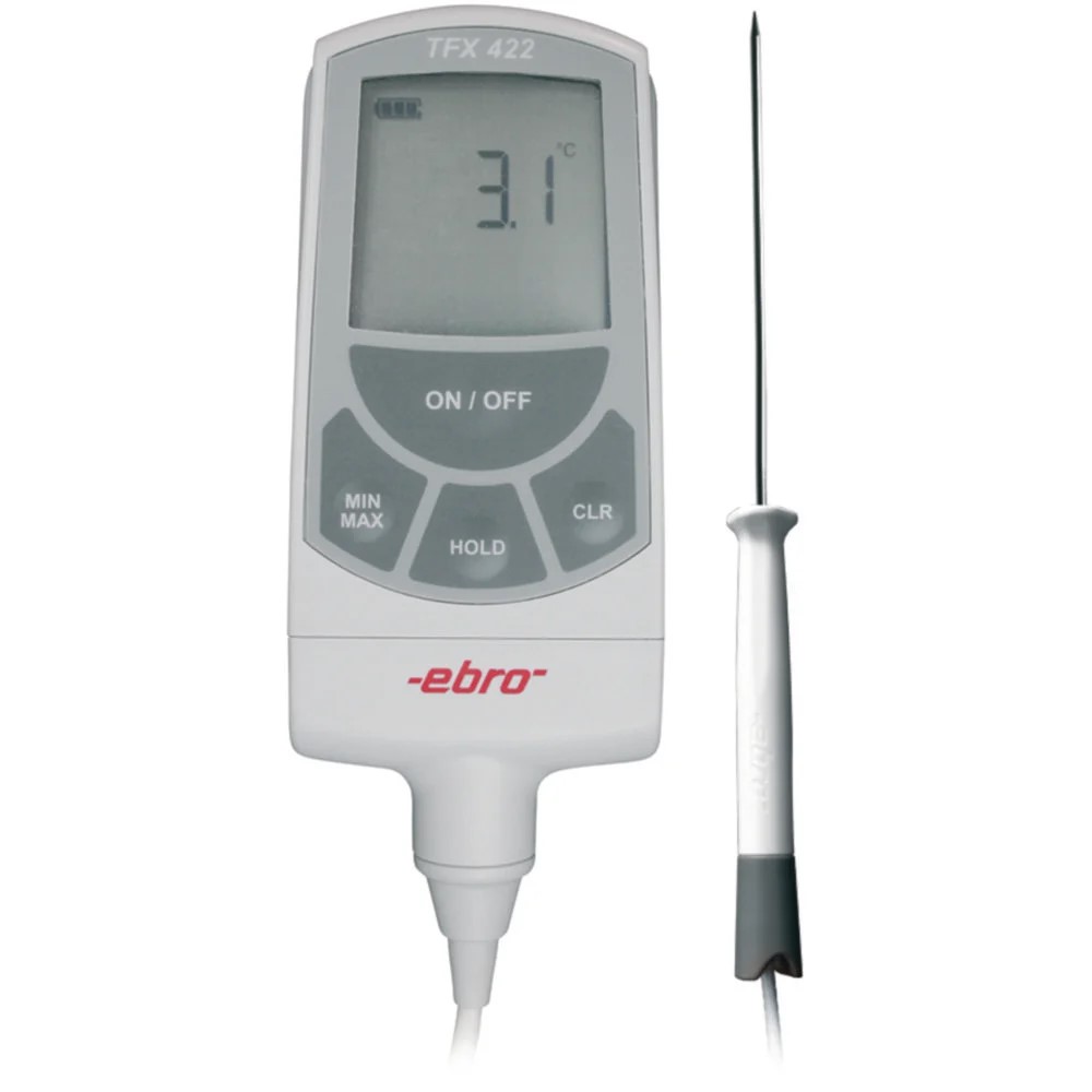 [6266922] Digitaltermometer, føler PT1000, kabel 150 cm, Ebro, IP67, -50-200°C