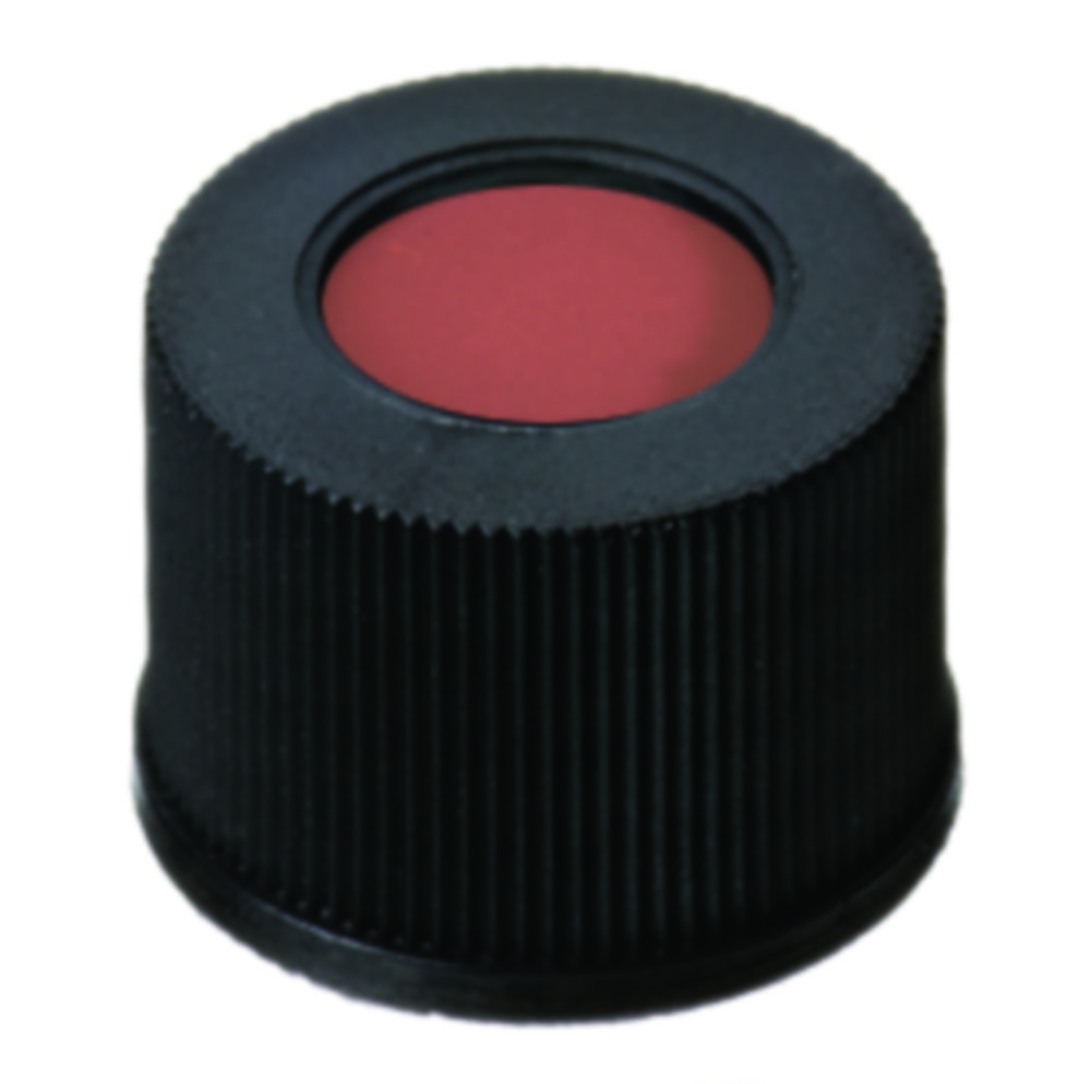 Skruelåg, LLG, N 10, sort PP m. hul, gummi/PTFE 60 A