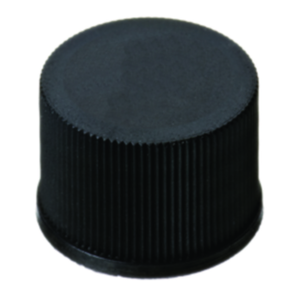 Skruelåg, LLG, N 10, sort PP, gummi/PTFE 60 A