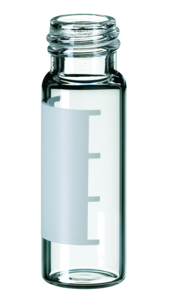 Vials m. gevind, LLG, N 13, 4 mL, klar, m. skrivefelt