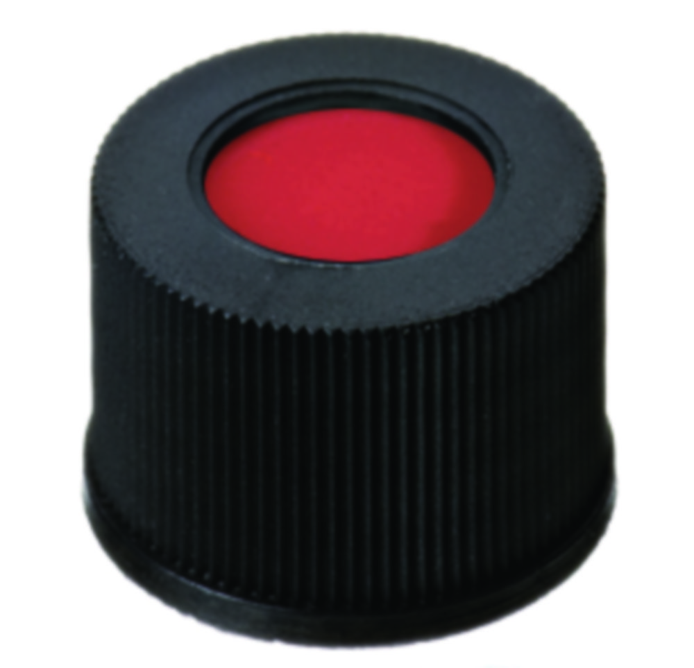 Skruelåg, LLG, N 13, sort PP m. hul, PTFE/silikone/PTFE 45 A
