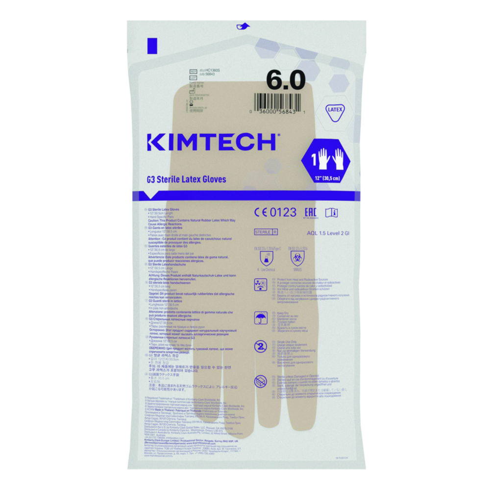 Latexhandsker, Kimberly-Clark KIMTECH G3, str. 9, steril, renrum