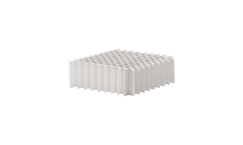 Ruminddeler, TENAK, 133 x 133 mm, 40 mm høj, 10 x 10 rum