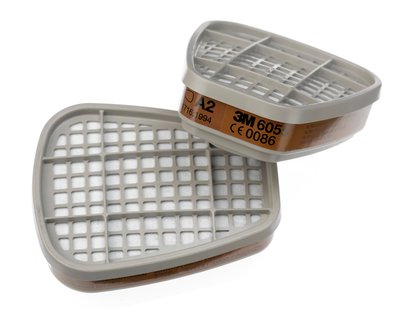 Gas og dampfilter, 3M 6055, A2, patron, bajonet, organisk damp