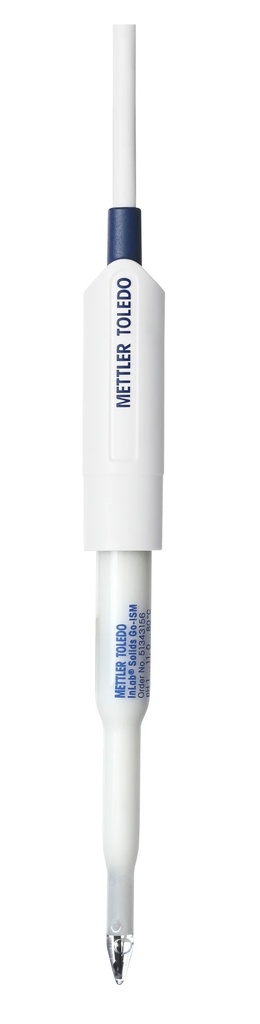 pH-elektrode, Mettler-Toledo InLab Solids Go-ISM, plast, gel, NTC, m. spydspids, BNC/RCA 1,8 m