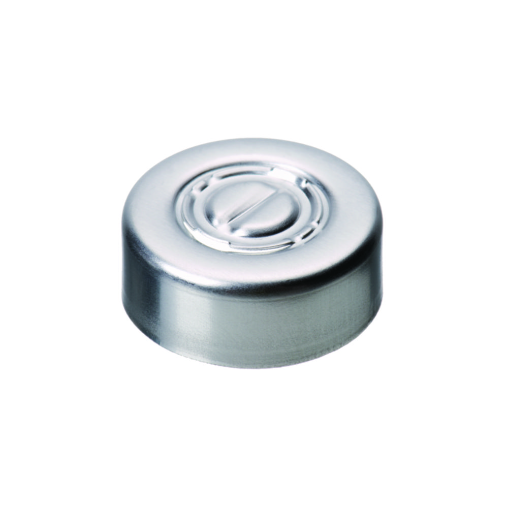 Crimp-låg, LLG, N 20, alu med center tear-off, sølv, butyl 37 A