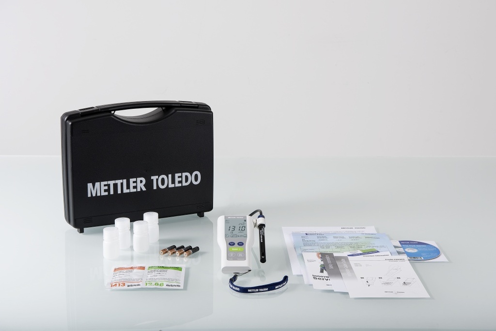Ledningsevnemåler, Mettler-Toledo FiveGo F3-Field-Kit, med kuffert og elektrode