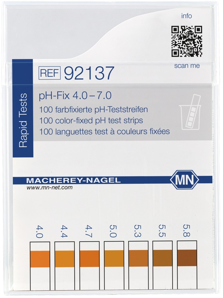 [6280450] pH-indikatorpapir, Macherey-Nagel pH-Fix, strips, pH 4,0 - 7,0, 100 stk