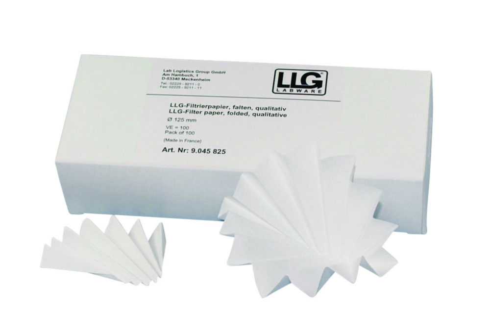 Foldefilter, LLG, kvalitativt, medium, Ø90 mm, 8-12 µm, 100 stk