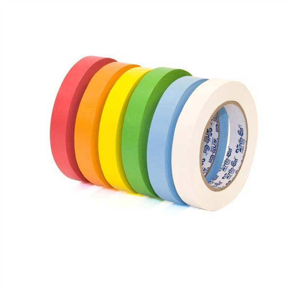 Labeltape, write-on, 6 farver, 19 mm, 30 m