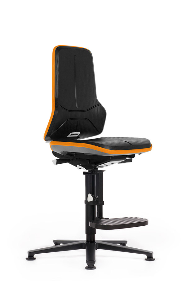 [6287726] Neon-stol, PU-skum, trin/fødder/orange, 630-910 mm