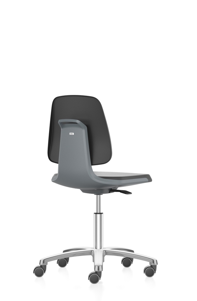 [6287733] Labsit-stol, PU-skum, hjul, grå, 450-650 mm