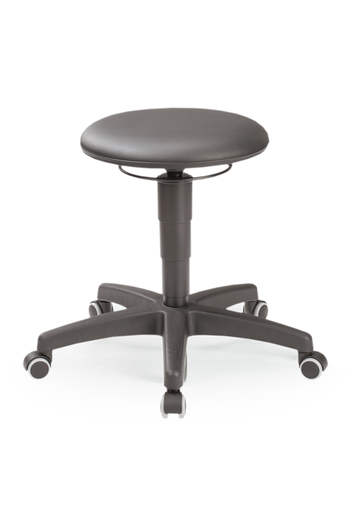 LLG-Lab taburet, kunstlæder, hjul, 460-630mm