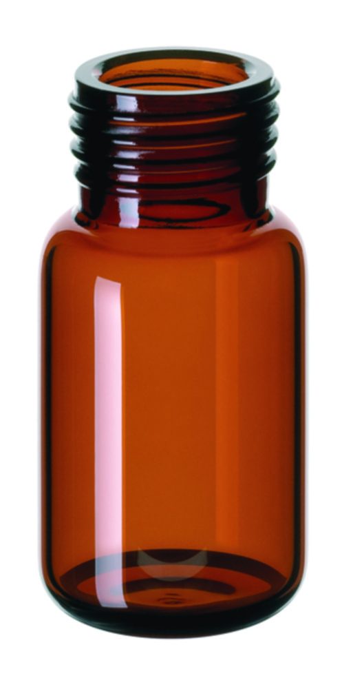 Headspace vials m. gevind, LLG, N 18 precision, rundet bund, 10 mL, brun