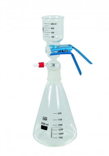 Filtreringsapparat, komplet, LLG, glas m. tragt og flaske, 2000 mL / 300 mL
