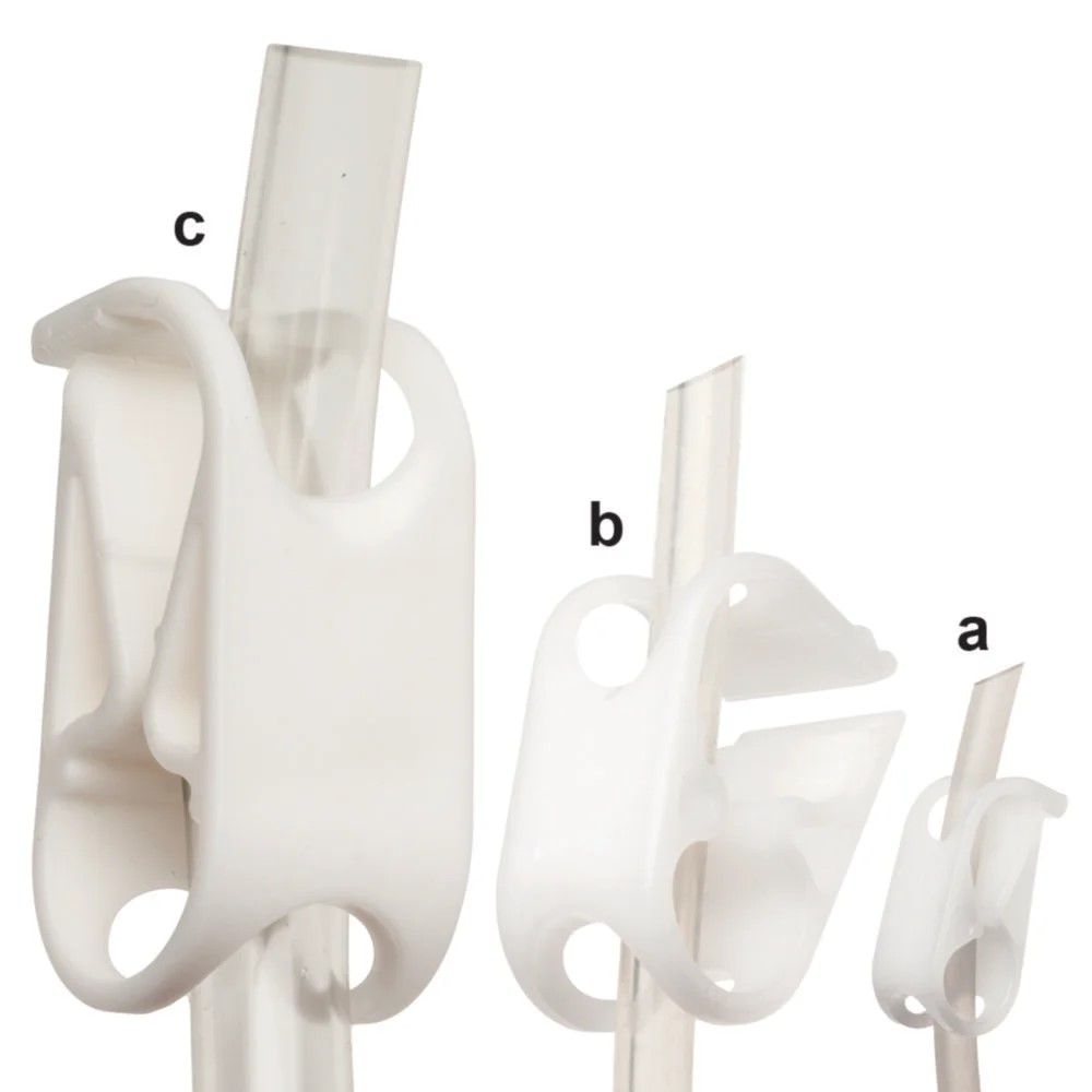 Slangeklemmer, acetal, mini, op til 4,7 mm, 100/pk.