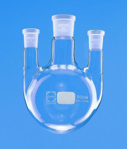 Rundkolbe, 3 halse, cent: NS29, side: NS29,5000 ml