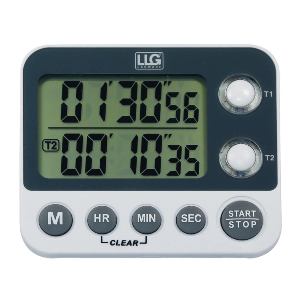 [6311350] Dual-Timer/stopur med 2 kanaler, 99t, 59 min. 59 sek.