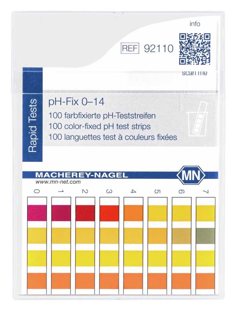 [1571741AL] pH-indikatorpapir, Macherey-Nagel pH-Fix, strips, pH 0 - 14, 100 stk