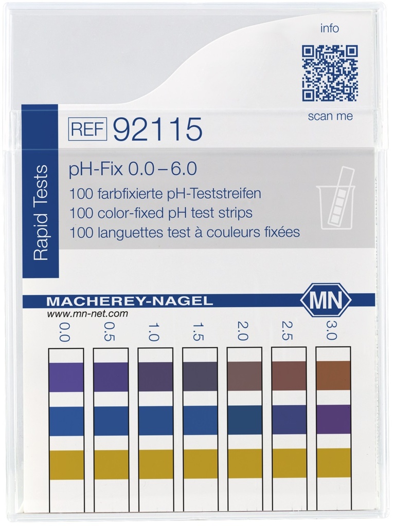 [1571742] pH-indikatorpapir, Macherey-Nagel pH-Fix, strips, pH 0 - 6, 100 stk
