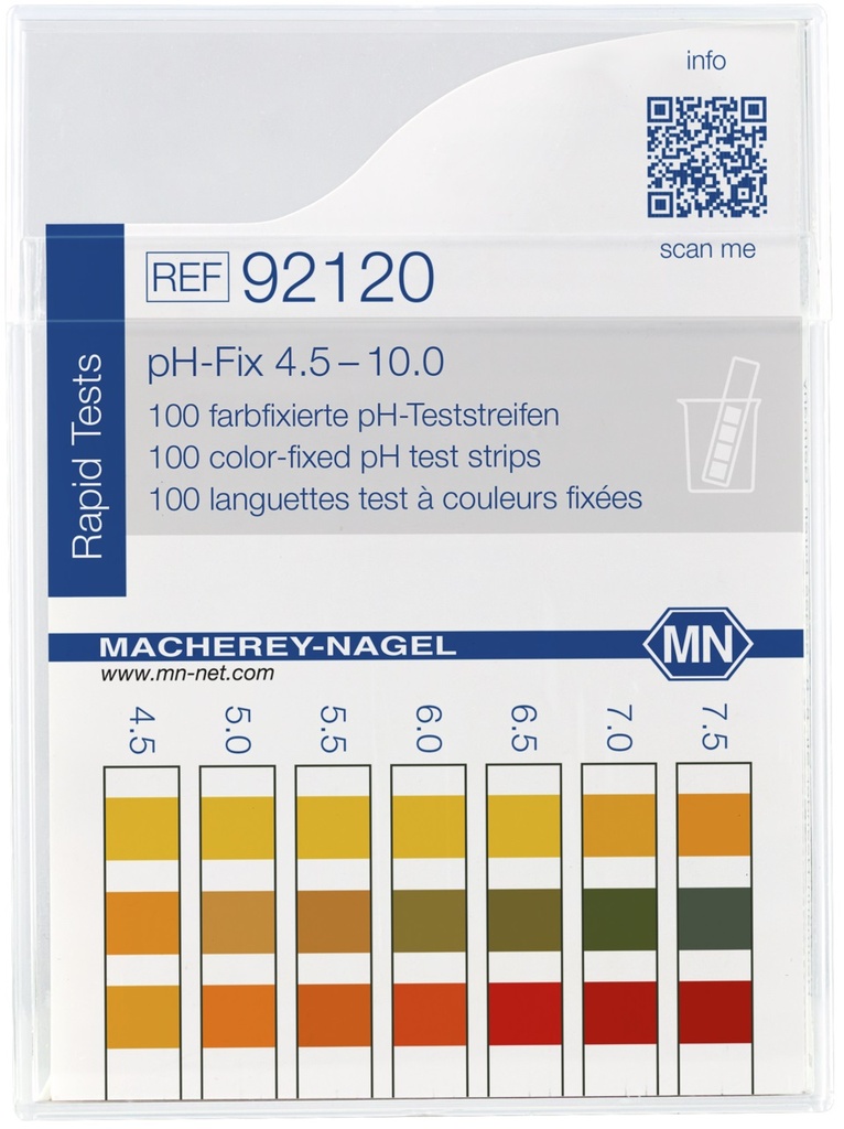 [1571743] pH-indikatorpapir, Macherey-Nagel pH-Fix, strips, pH 4,5 - 10, 100 stk